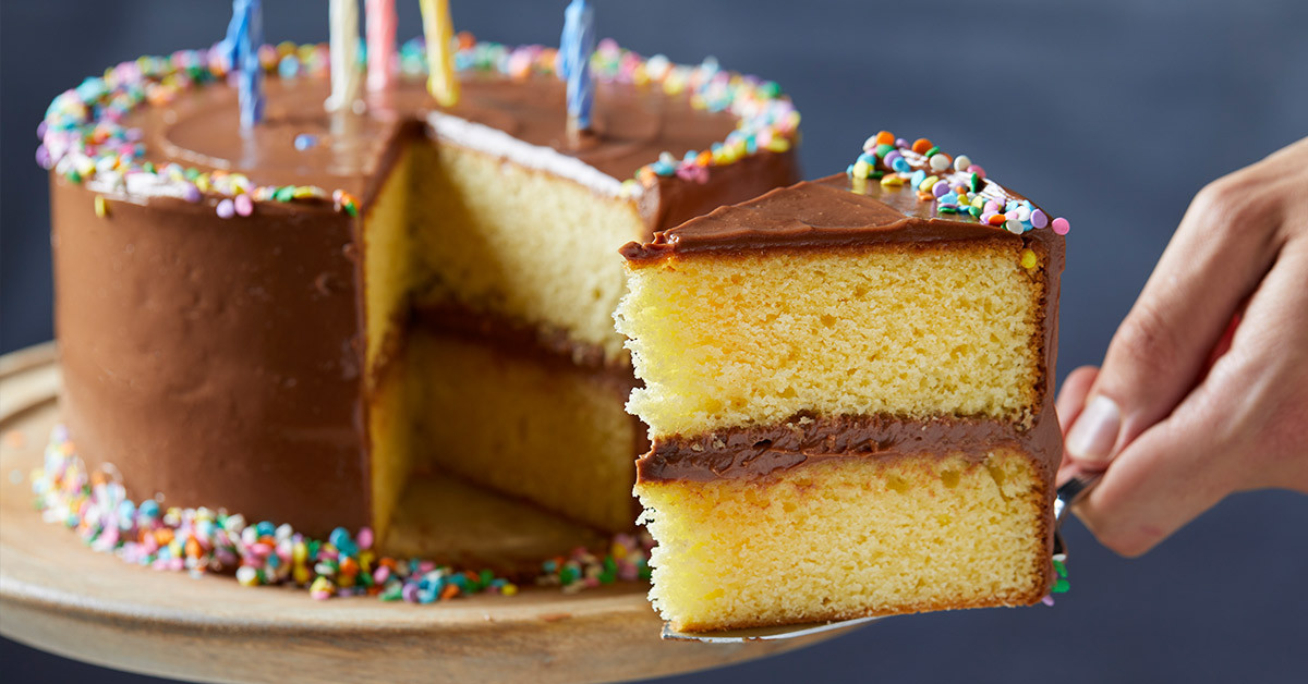 Yellow Birthday Cake
 Classic Yellow Cake with Chocolate Frosting Recipe