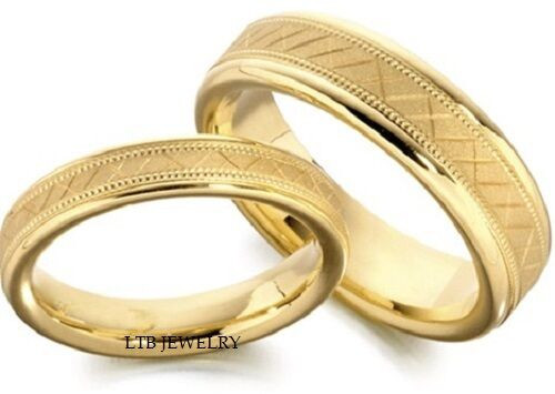 Yellow Gold Wedding Rings Sets For His And Her
 14K YELLOW GOLD MATCHING WEDDING BANDS SET HIS HERS