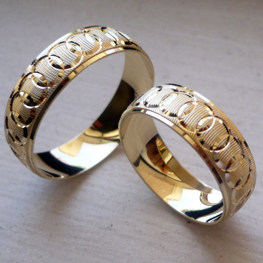 Yellow Gold Wedding Rings Sets For His And Her
 10K SOLID YELLOW GOLD HIS AND HER WEDDING BAND RING SET SZ