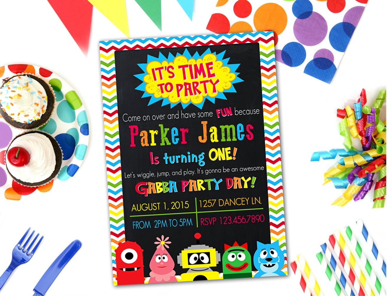 Yo Gabba Gabba Birthday Invitations
 Yo Gabba Gabba Birthday Party Invitation PRINTABLE DIY
