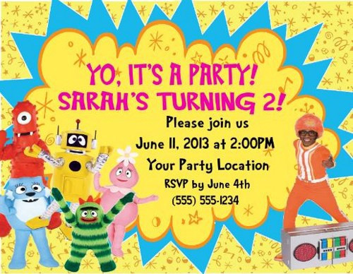 Yo Gabba Gabba Birthday Invitations
 Yo Gabba Gabba Birthday Party Invitations Custom