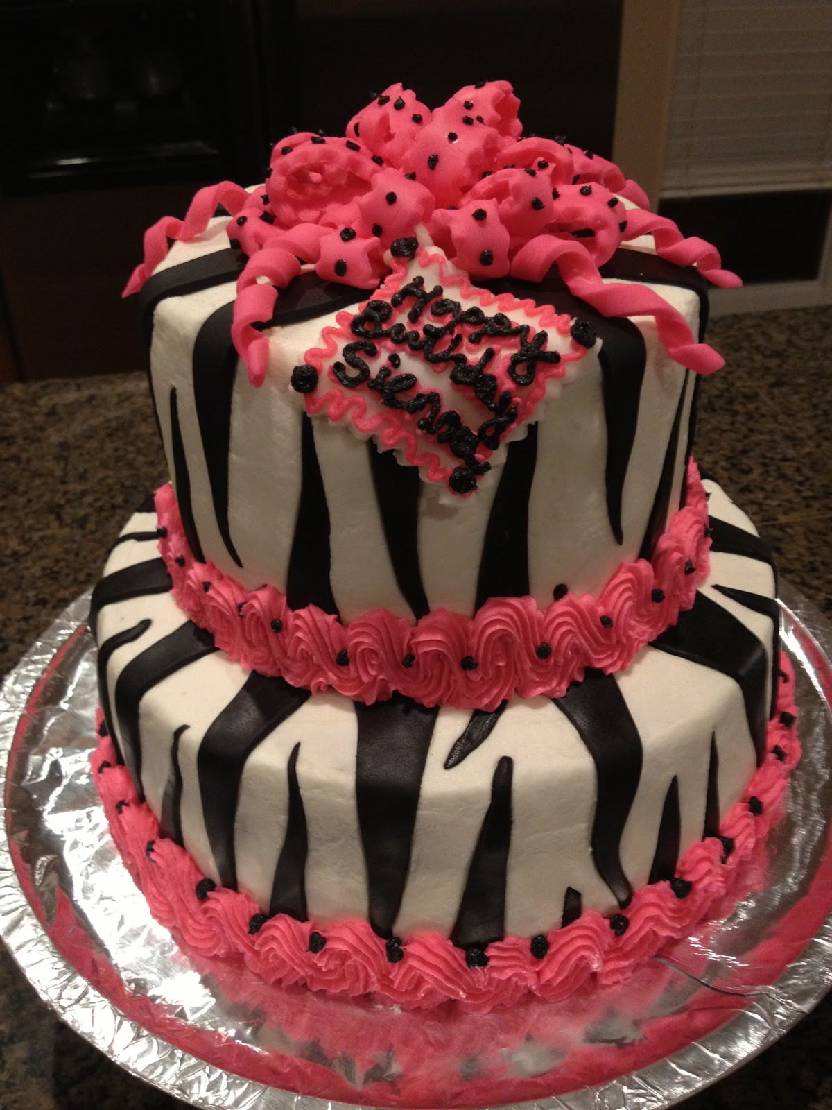 Zebra Birthday Cake
 Cat s Cake Creations Zebra Striped Birthday Cake