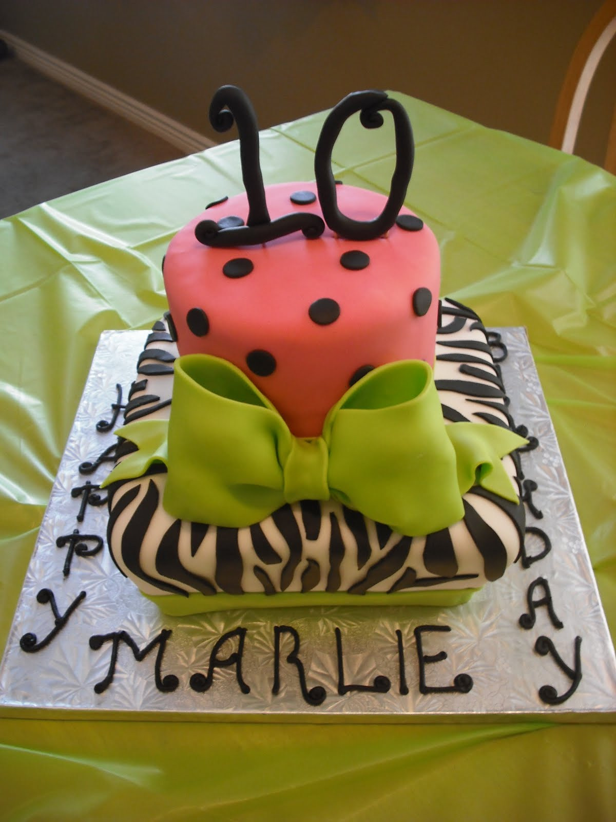 Zebra Print Birthday Cake
 Sprinklebelle Zebra Print Birthday Cake