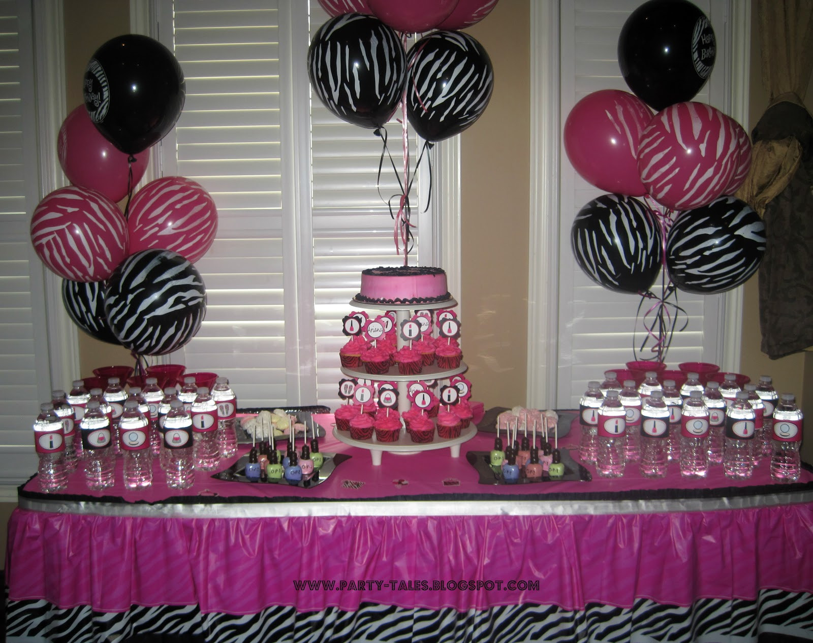 Zebra Print Birthday Decorations
 Party Tales Birthday Party Zebra Print and Hot Pink