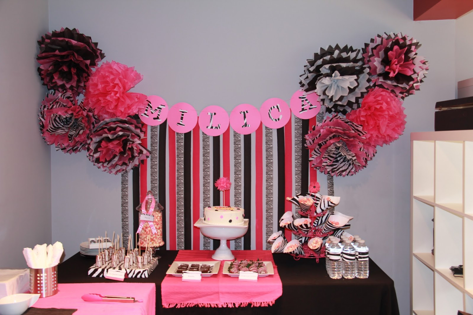 Zebra Print Birthday Decorations
 THREElittleBIRDS Hot Pink and Zebra Print Party