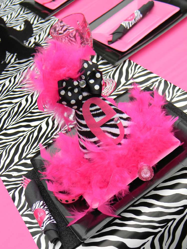 Zebra Print Birthday Decorations
 Hot Pink and Zebra Print Birthday Party Ideas