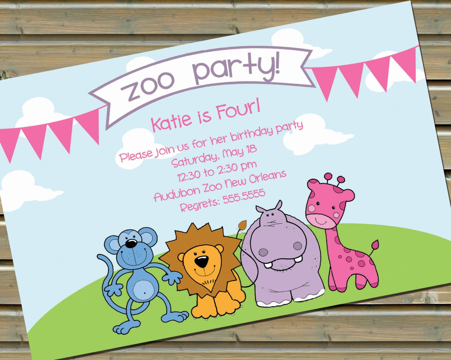 Zoo Birthday Invitations
 Zoo Animals Birthday Party Invitations and or by