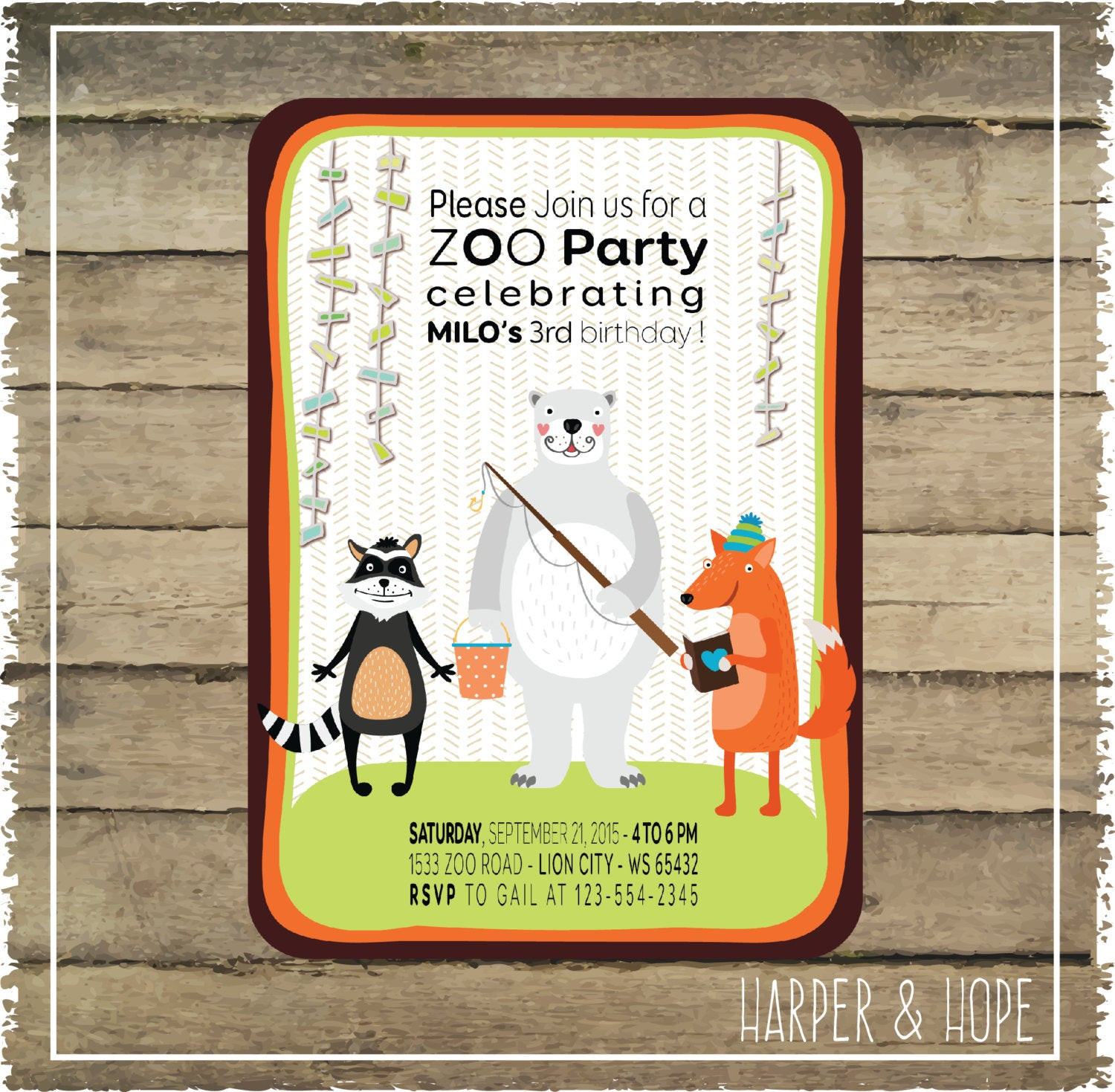 Zoo Birthday Invitations
 Zoo Party 3rd Birthday Invitations Printables by HarperandHope