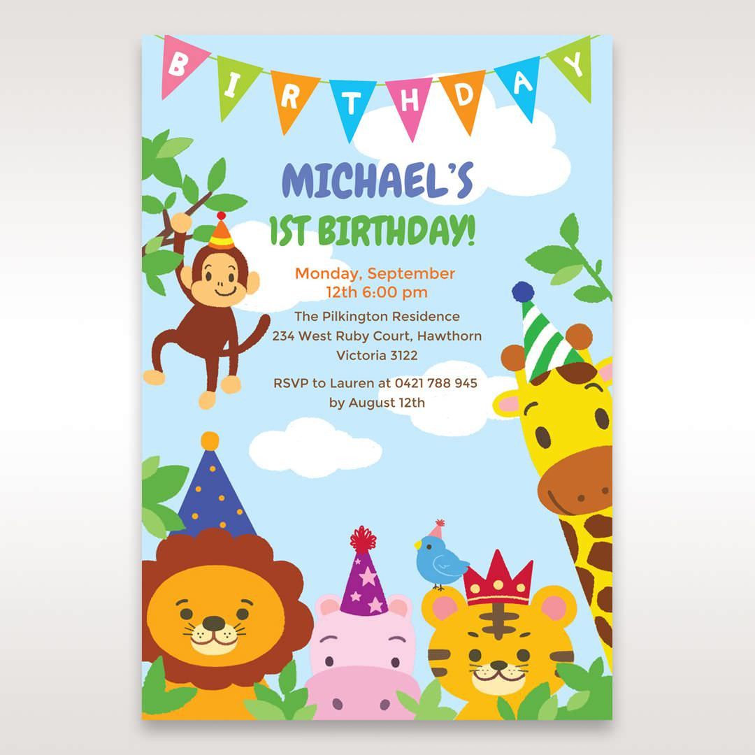 Zoo Birthday Invitations
 Zoo Party I 1st Birthday Invitation by Giant Invitations