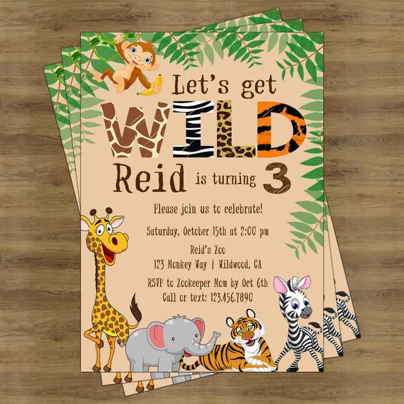 Zoo Birthday Invitations
 Zoo Birthday Invitation Safari Birthday Invitation Jungle