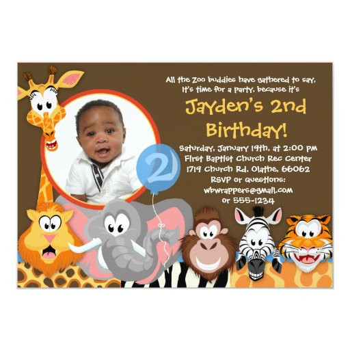 Zoo Birthday Invitations
 Zoo Animals Wild Animals Birthday Invitation