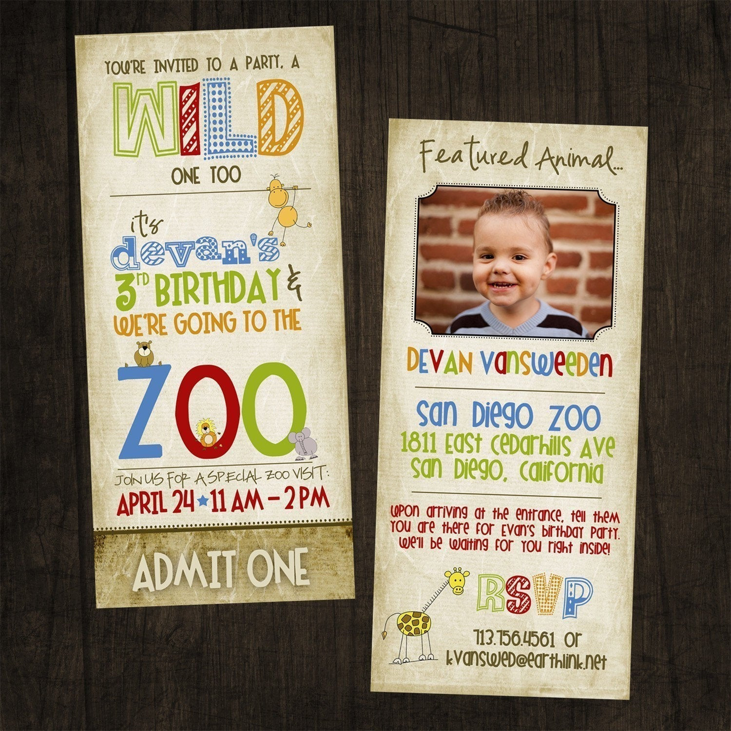 Zoo Birthday Invitations
 Tall Zoo Birthday Invitation featuring YOU