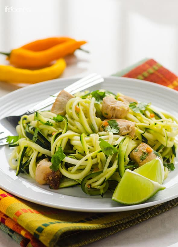 Zucchini Dinner Recipes
 Zucchini Noodles with Chicken Cilantro and Lime iFOODreal